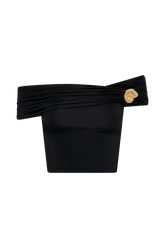 Amalia Off Shoulder Slinky Shell Top - Black